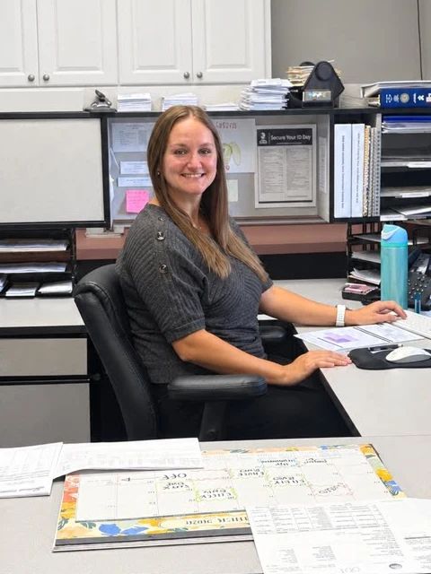 Katie at her desk in the South Eastern front office
